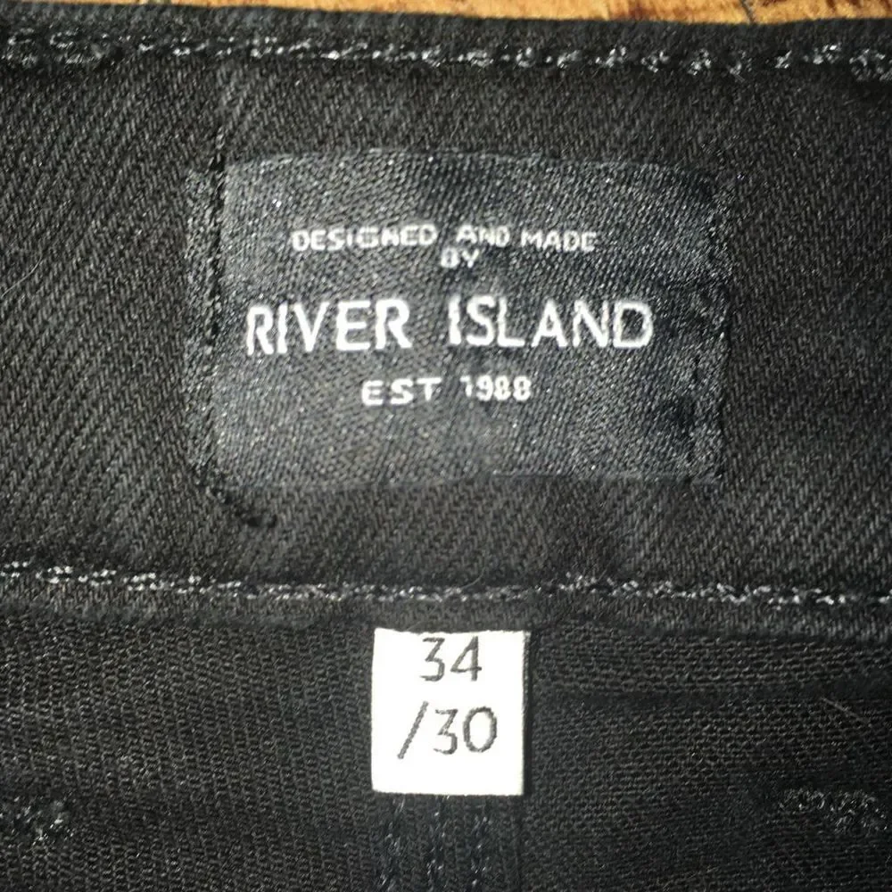 River Island 34x30 straight leg black jeans